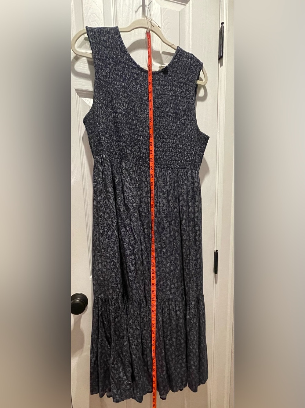 Treasure & Bond Sleeveless Smocked Midi Dress in Heathered Blue - Picture 6 of 8